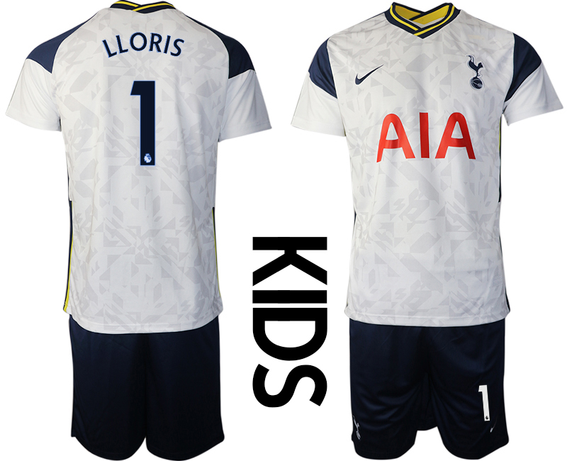 Youth 2020-2021 club Tottenham home white #1 Soccer Jerseys